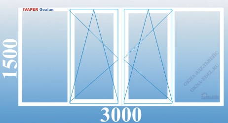 Цена. Теплое остекление лоджии 3,0 метра 504-д серии пластиковыми окнами с 2 поворотно-откидными створками - Ivaper-Gealan, Veka, Rehau в Санкт-Петербурге.